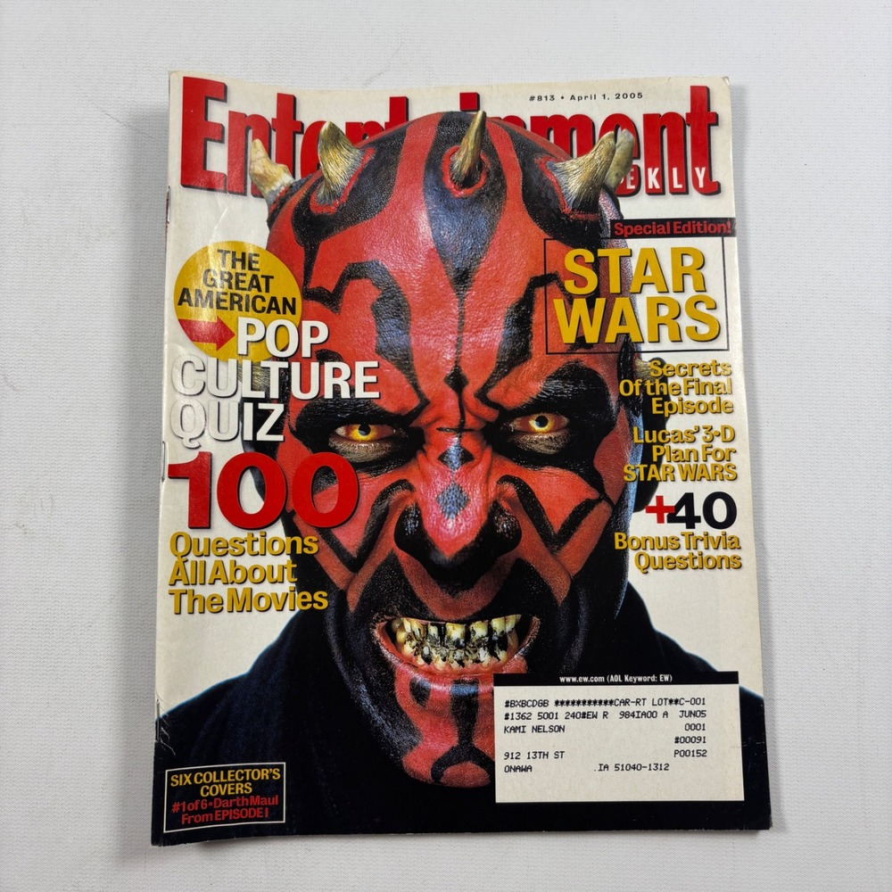 Entertainment Weekly #813 April 1 2005 Star Wars Darth Maul Collector Cover